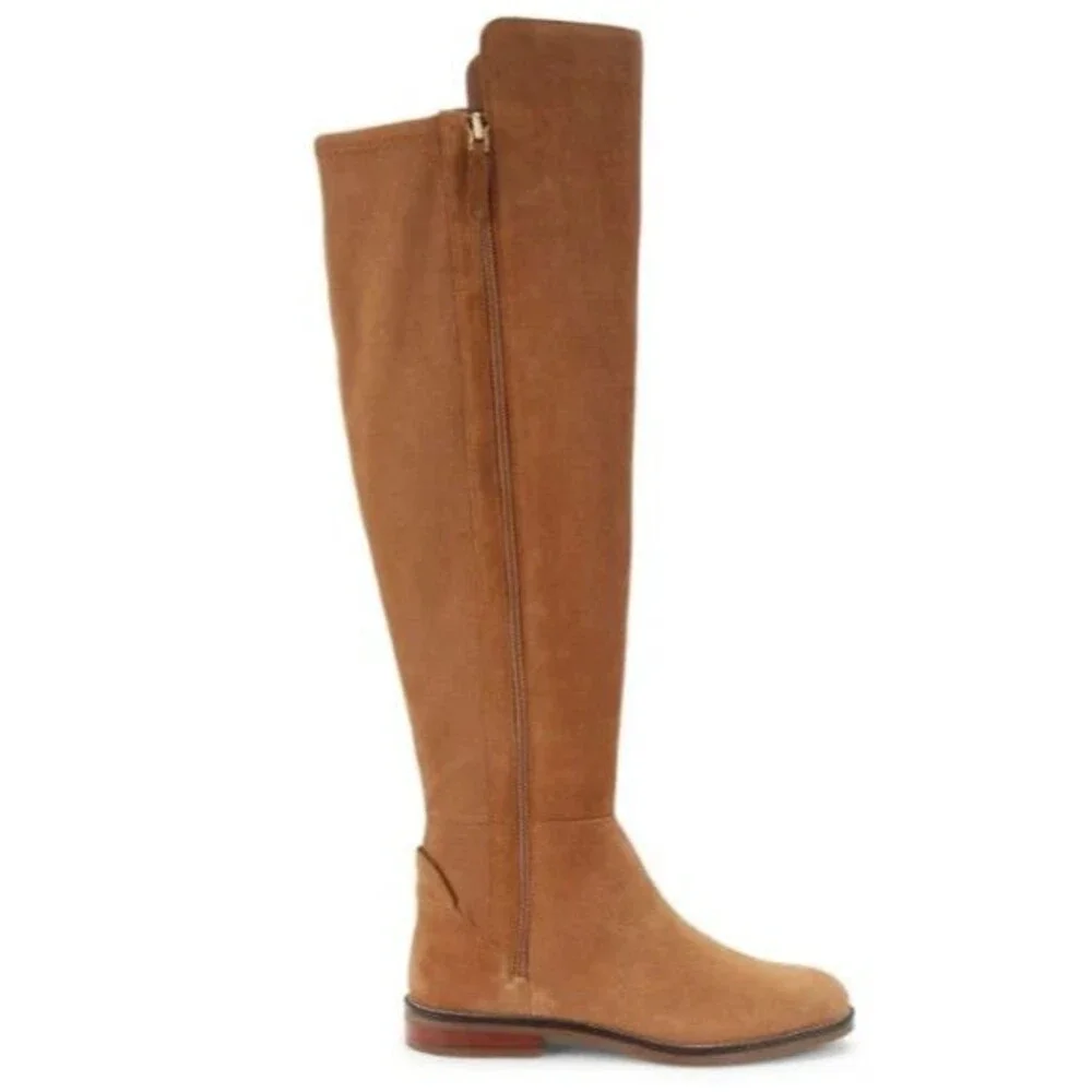COLE HAAN WOMEN'S KNEE‎ HIGH CHASE SUEDE BOOTS NIB SZ 6 GOLDEN HONEY